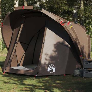  Fishing Tent 4-Person Brown Waterproof