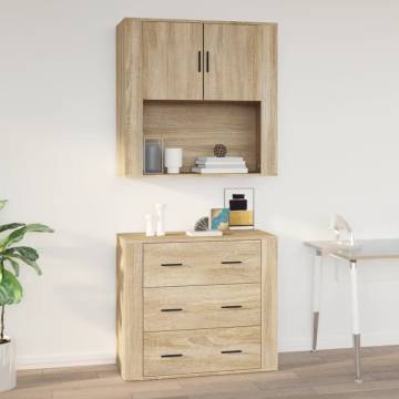 Wall Cabinet Sonoma Oak 80x33x80 cm Engineered Wood