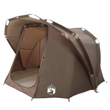  Fishing Tent 4-Person Brown Waterproof