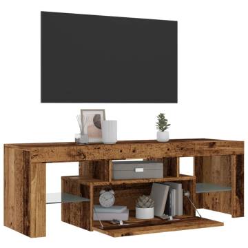  TV Cabinet with LED Lights Old Wood 120x36.5x40 cm Engineered Wood