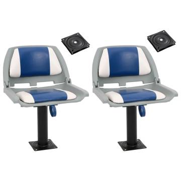  Boat Seats 2 pcs with Pedestal 360° Rotatable