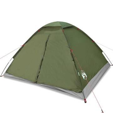  Camping Tent Dome 4-Person Olive Green Waterproof