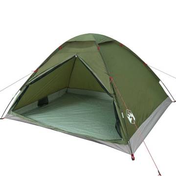  Camping Tent Dome 4-Person Olive Green Waterproof