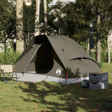  Camping Tent Dome 4-Person Brown Waterproof