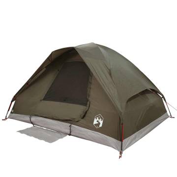  Camping Tent Dome 4-Person Brown Waterproof