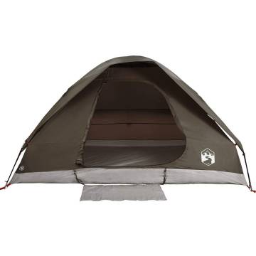  Camping Tent Dome 4-Person Brown Waterproof