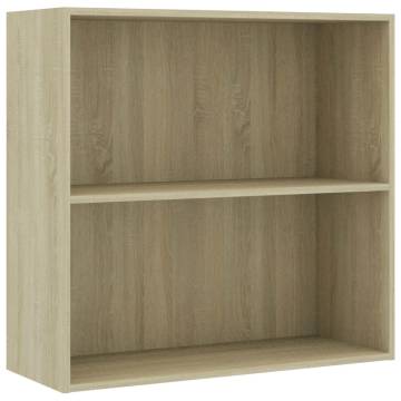  2-Tier Book Cabinet Sonoma Oak 80x30x76.5 cm Engineered Wood