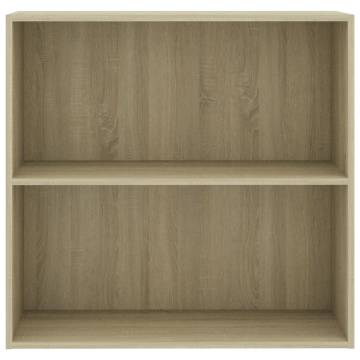  2-Tier Book Cabinet Sonoma Oak 80x30x76.5 cm Engineered Wood