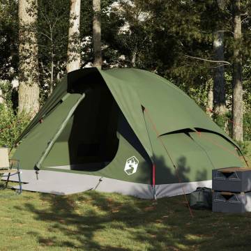  Camping Tent Dome 4-Person Olive Green Waterproof