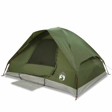  Camping Tent Dome 4-Person Olive Green Waterproof