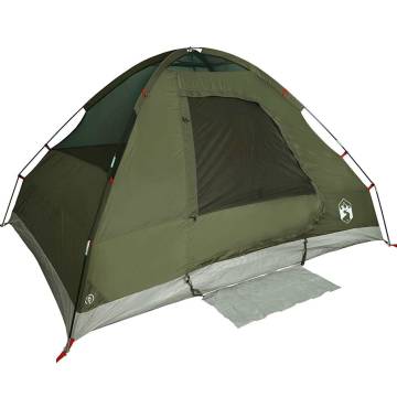  Camping Tent Dome 4-Person Olive Green Waterproof