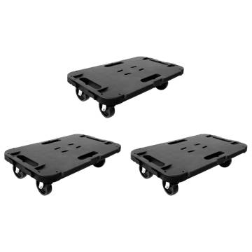  Transport Trolleys 3 pcs Black Polypropylene 300 kg