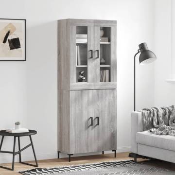  Highboard Grey Sonoma 69.5x34x180 cm Engineered Wood