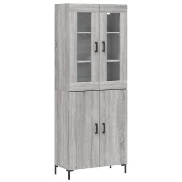  Highboard Grey Sonoma 69.5x34x180 cm Engineered Wood