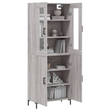  Highboard Grey Sonoma 69.5x34x180 cm Engineered Wood