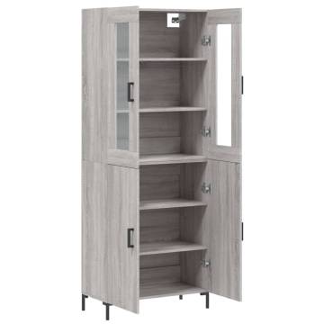  Highboard Grey Sonoma 69.5x34x180 cm Engineered Wood