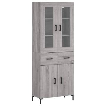  Highboard Grey Sonoma 69.5x34x180 cm Engineered Wood