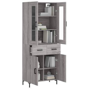  Highboard Grey Sonoma 69.5x34x180 cm Engineered Wood