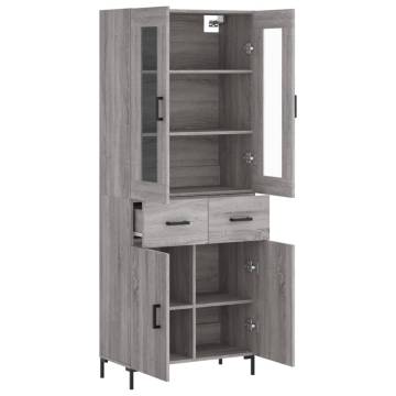  Highboard Grey Sonoma 69.5x34x180 cm Engineered Wood