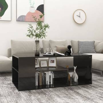  Coffee Table High Gloss Black 100x50x40 cm Engineered Wood