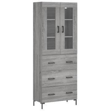  Highboard Grey Sonoma 69.5x34x180 cm Engineered Wood