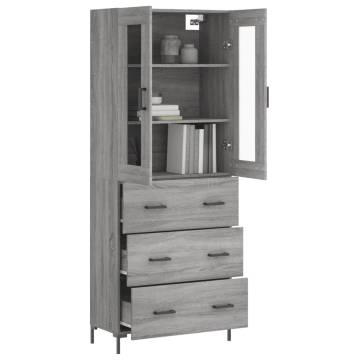  Highboard Grey Sonoma 69.5x34x180 cm Engineered Wood