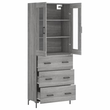  Highboard Grey Sonoma 69.5x34x180 cm Engineered Wood