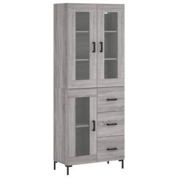  Highboard Grey Sonoma 69.5x34x180 cm Engineered Wood