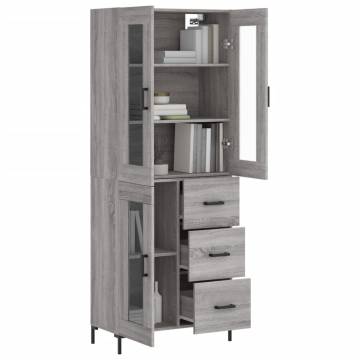  Highboard Grey Sonoma 69.5x34x180 cm Engineered Wood