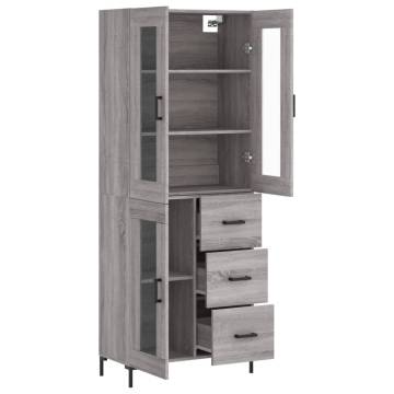  Highboard Grey Sonoma 69.5x34x180 cm Engineered Wood