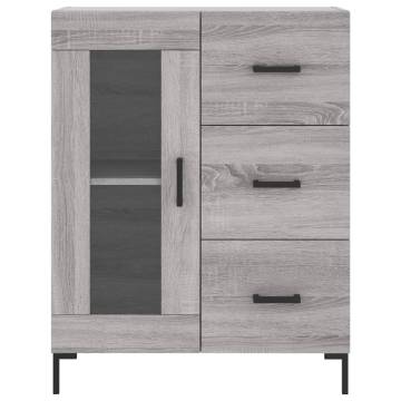  Highboard Grey Sonoma 69.5x34x180 cm Engineered Wood