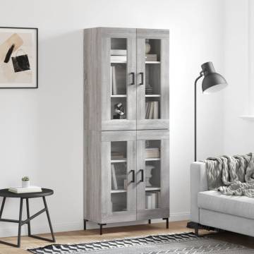  Highboard Grey Sonoma 69.5x34x180 cm Engineered Wood