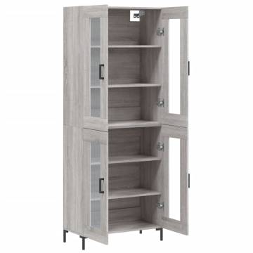  Highboard Grey Sonoma 69.5x34x180 cm Engineered Wood