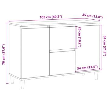  Sideboard Artisan Oak 102x35x70 cm Engineered Wood