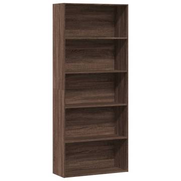  Book Cabinet Brown Oak 80x30x189 cm Engineered Wood