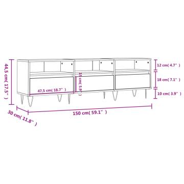  TV Cabinet Sonoma Oak 150x30x44.5 cm Engineered Wood