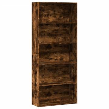  Book Cabinet Smoked Oak 80x30x189 cm Engineered Wood