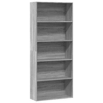  Book Cabinet Grey Sonoma 80x30x189 cm Engineered Wood