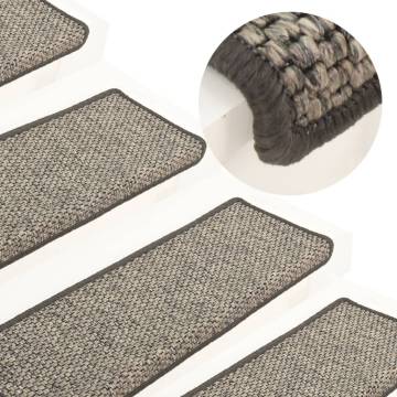  Stair Mats Self-adhesive 15 pcs 65x21x4 cm Grey and Beige