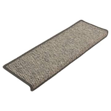  Stair Mats Self-adhesive 15 pcs 65x21x4 cm Grey and Beige