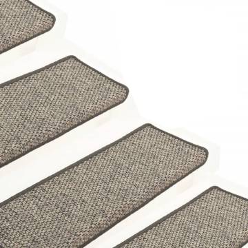  Stair Mats Self-adhesive 15 pcs 65x21x4 cm Grey and Beige