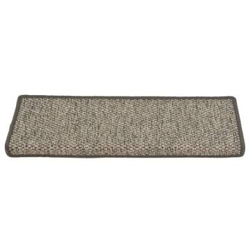  Stair Mats Self-adhesive 15 pcs 65x21x4 cm Grey and Beige