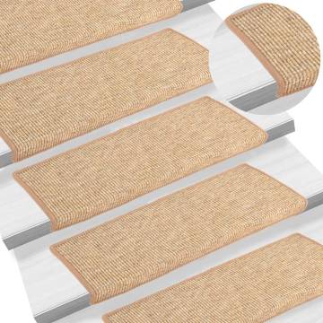  Stair Mats Self-adhesive 15 pcs Light Brown 65x21x4 cm