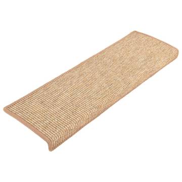  Stair Mats Self-adhesive 15 pcs Light Brown 65x21x4 cm