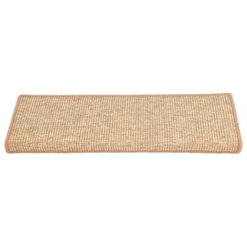  Stair Mats Self-adhesive 15 pcs Light Brown 65x21x4 cm