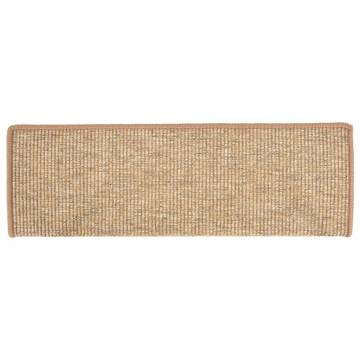  Stair Mats Self-adhesive 15 pcs Light Brown 65x21x4 cm