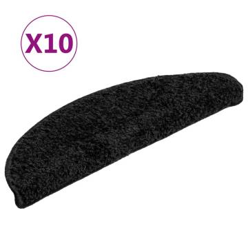  Stair Mats 10 pcs 56x17x3 cm Black