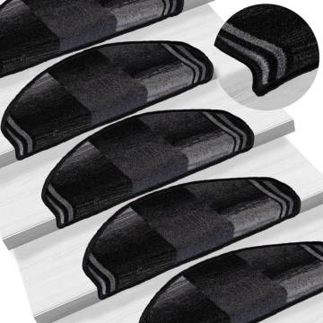  Stair Mats Self-adhesive 5 pcs 65x21x4 cm Black and Grey