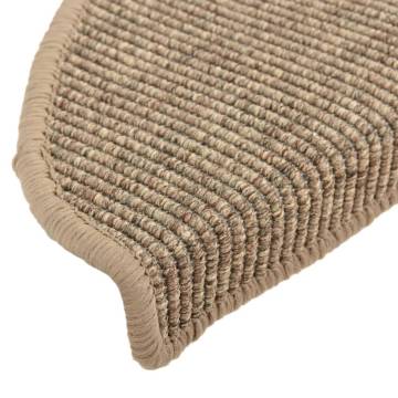  Stair Mats Self-adhesive 15 pcs Dark Beige 65x21x4 cm