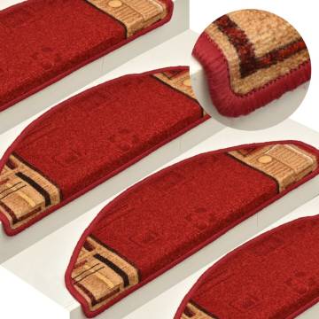  Stair Mats Self-adhesive 10 pcs 65x21x4 cm Red